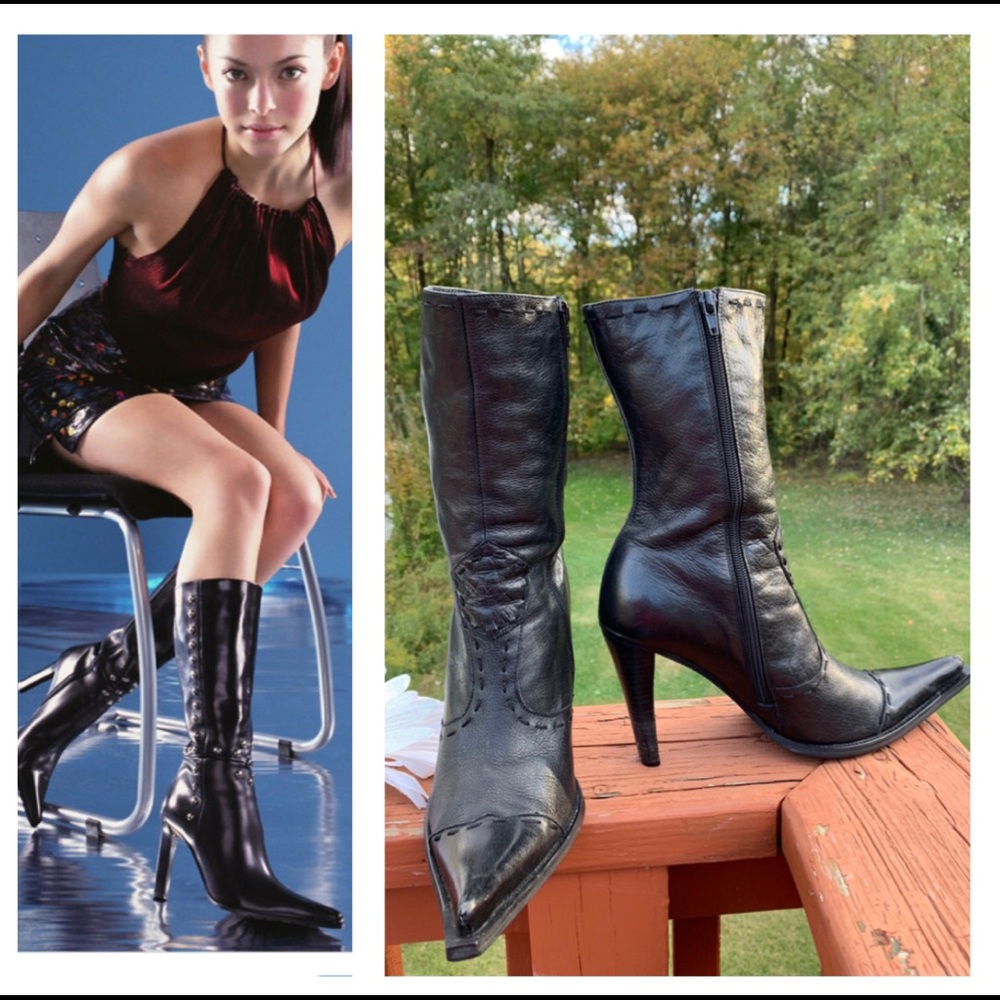 WOMENS DOLLHOUSE LEATHER FASHION BOOTS